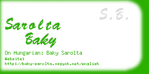 sarolta baky business card